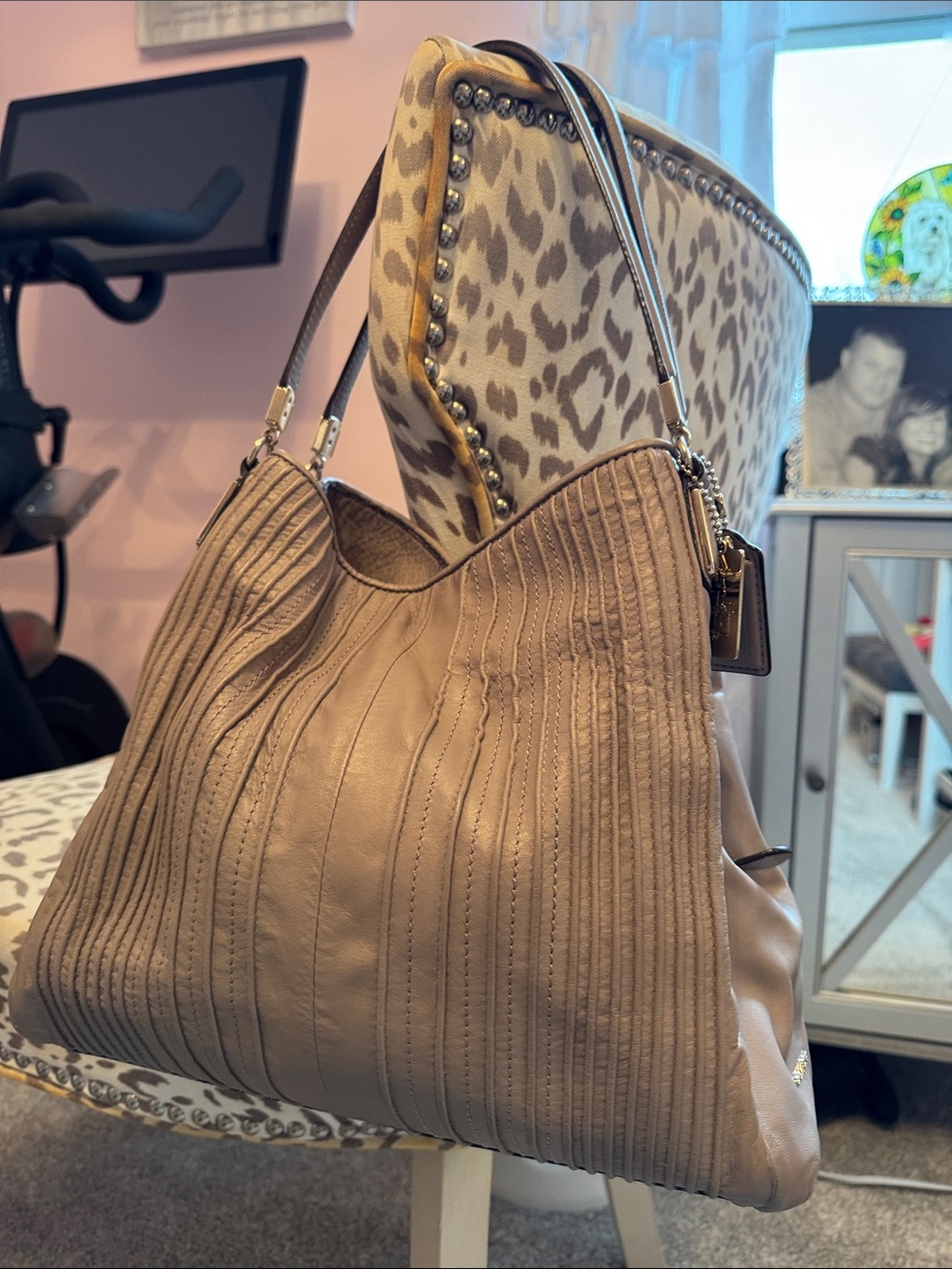 Coach Taupe Leather Shoulder Hobo